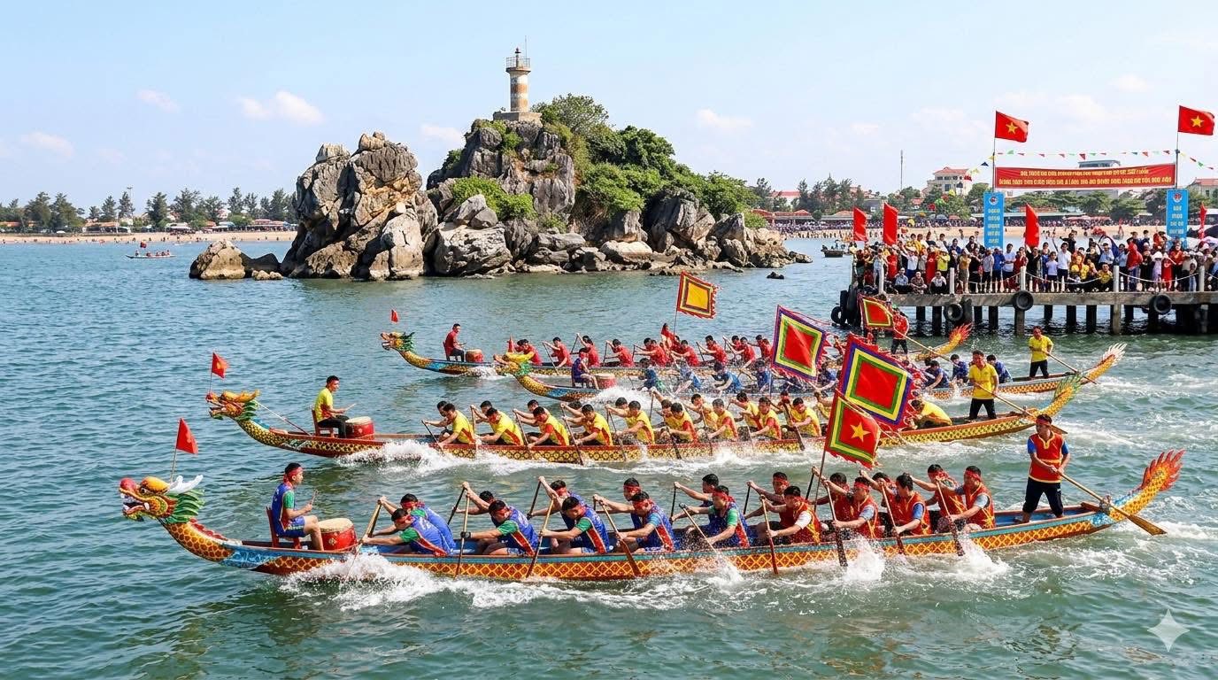 Sôi động giải ĐuaThuyềnTrãi tại  Lễ hội Đền Mai Bảng năm 2026