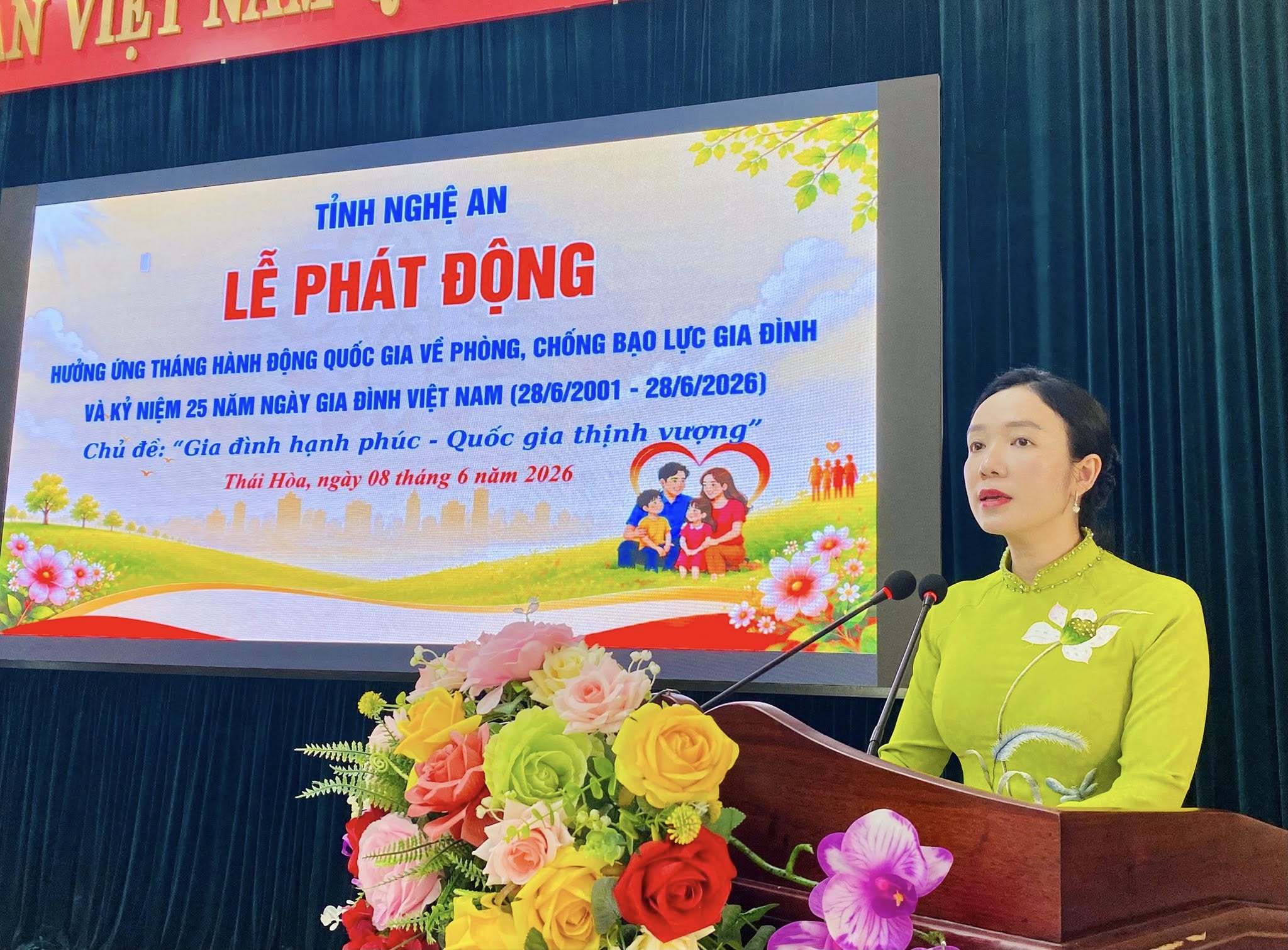 Nghệ An tổ chức lễ phát động hưởng ứng tháng hành động quốc gia về phòng, chống bạo lực gia đình và Kỷ niệm 25 năm ngày Gia đình Việt Nam (28/6/2001 - 28/6/2026)